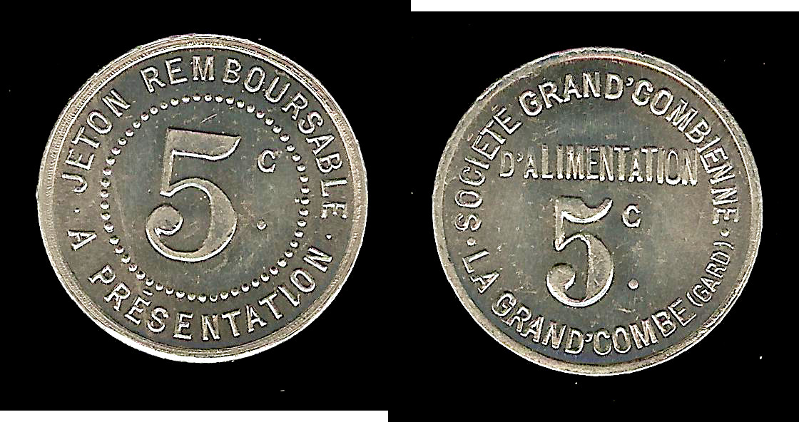 La Grande-Combe(Gard) 5 centimes N.D.  BU